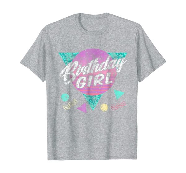 

vintage retro 80s birthday girl shirt 1980s womens 90s party, White;black