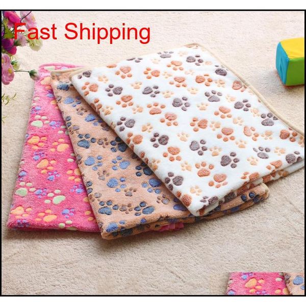 

paw print pet blanket puppy blanket pet sleep pad mat soft and warm fleece dog cat s jllyoh yummy_shop