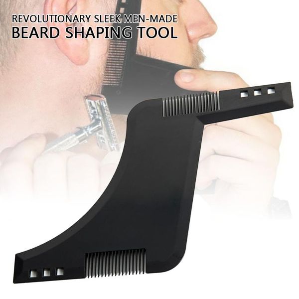 

hair brushes men beard template stylingtool double sided shaping comb beauty tool shaving removal razor for, Silver