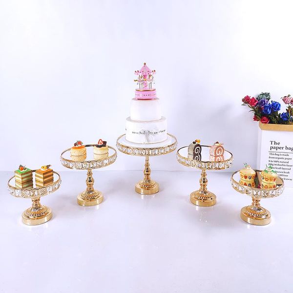 

other bakeware 1pcs round cake stand pedestal holder party crystal silver color