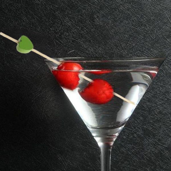

forks 27rf 100pcs 12cm disposable bamboo heart skewers fruit dessert cake sign cocktail picks cute sticks buffet cupcake ers