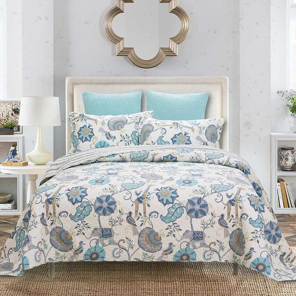 

comforters & sets chausub cotton bedspread quilts for double bed 3pcs printed quilt set quilted cover pillowcase king queen blanket