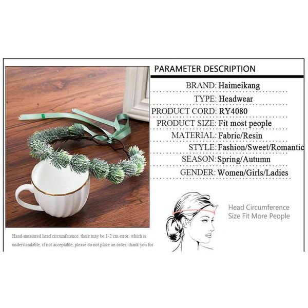 

haimeikang new handmade woman girls shower bridal shower primitive rustic wreath rose flower crown woodla qylcrk, Silver