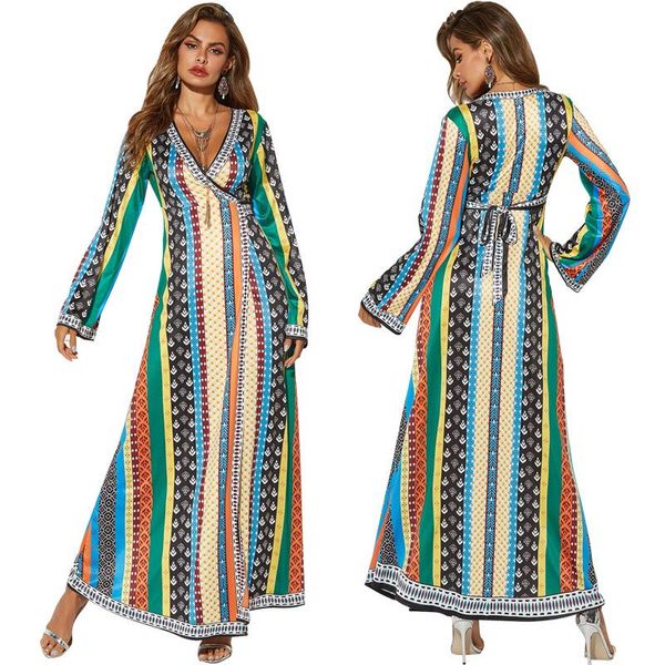

maternity dresses 2021 long sleeve v-neck clothes pregnancy dress printed pregnant comfortable sundress, White