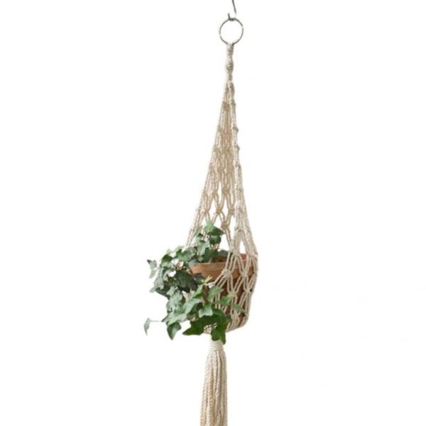 

tapestries beautiful hanging plant holder eco-friendly flower planter with tassels hand-woven potted