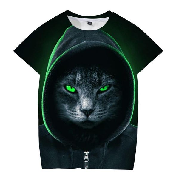 

t-shirts fashion 3d cat printing harajuku girl t-shirt summer short sleeve o-neck tshirt casual streetwear t shirts baby clothes, Blue