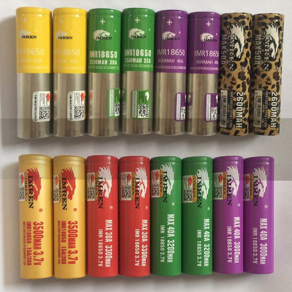 

imr 18650 battery gold green leopard 3000mah 3200mah 3300mah 3500mah 3.7v 40a 50a high drain rechargeable vape dry batteries with security c