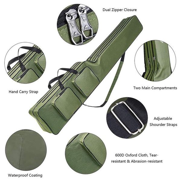 

fishing accessories canvas collapsible multi-function lure rod support tool storage bag box