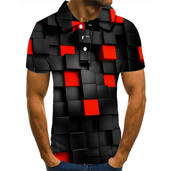 

tech square pattern men's 3d printed t-shirt visual impact party shirt punk goth round neck american muscle style short sleeves, White;black