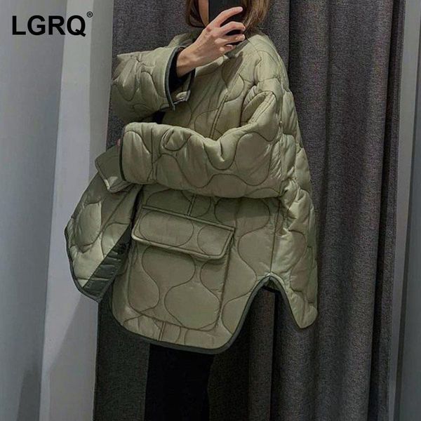 

women's down & parkas [lgrq] pocket design cotton-padded coat long sleeve loose fashion winter collection of jacket 2021 19d4030, Black