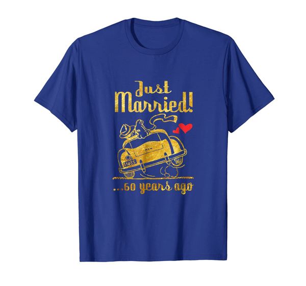 

60th wedding anniversary t-shirt just married 60 years ago, White;black