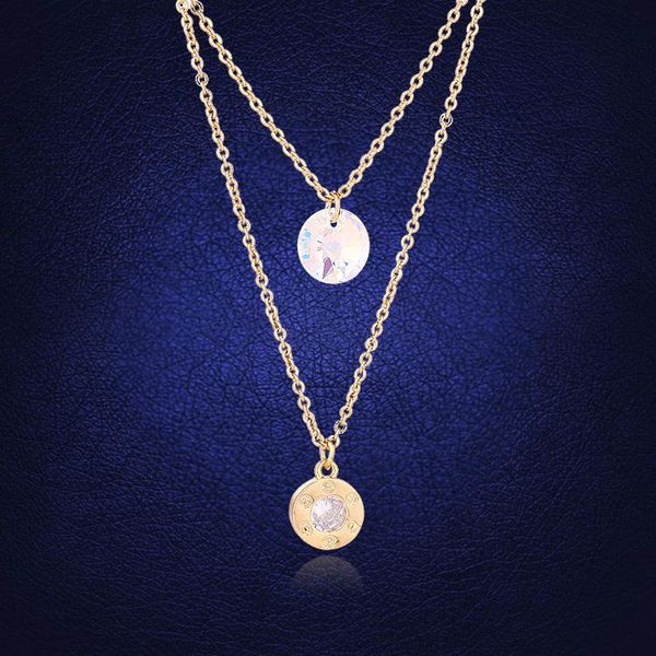 

pendant necklaces crystals from layered necklace for women gold chain charm choker 2021 boho jewelry friend accessories, Silver