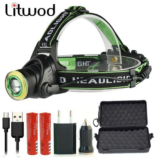 

headlamps litwod z207403 led headlamp headlight 1000lm cree xm-l2 t6 cob micro usb charger head lamp portable light torch lantern