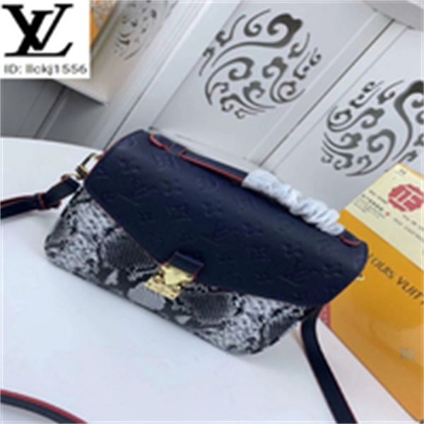 

handbags brand bags designer luxury m40780 iconic dark shoulder blue women new snake bags embossed handles flap crossbody bag totes cros, Red;black