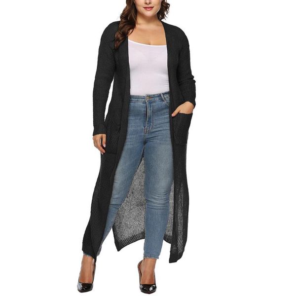 

women's trench coats aygaiyigu women plus size cardigan long sleeve clothing high street chic fashion side split outwear maxi clothes, Tan;black