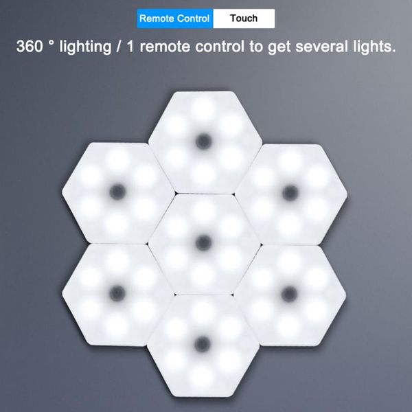 

modern led night lights magnetic honeycomb touch quantum modular touch sensitive lighting led night lamp gift indoor decor