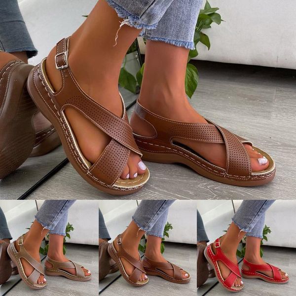 

sandals fashion women's casual shoes breathable thick-soled outdoor leisure zapatos de mujer chaussures femme platform, Black