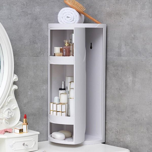 

bathroom shelves multifunction swivel rack storage kitchen drilling suction wall large box organizer wj11