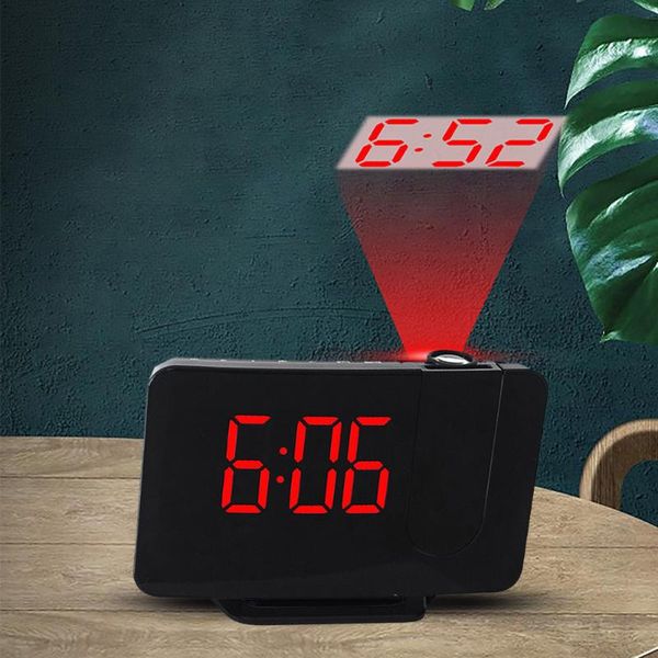 

other clocks & accessories led digital display projection alarm clock home bedroom bedside deskdecoration with wake up fm radio time fun