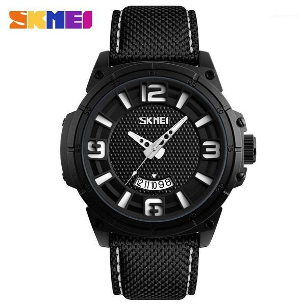 

wristwatches skmei men's casual sport quartz men watch mens watches quartz-watch nylon strap military wrist male clock, Slivery;brown