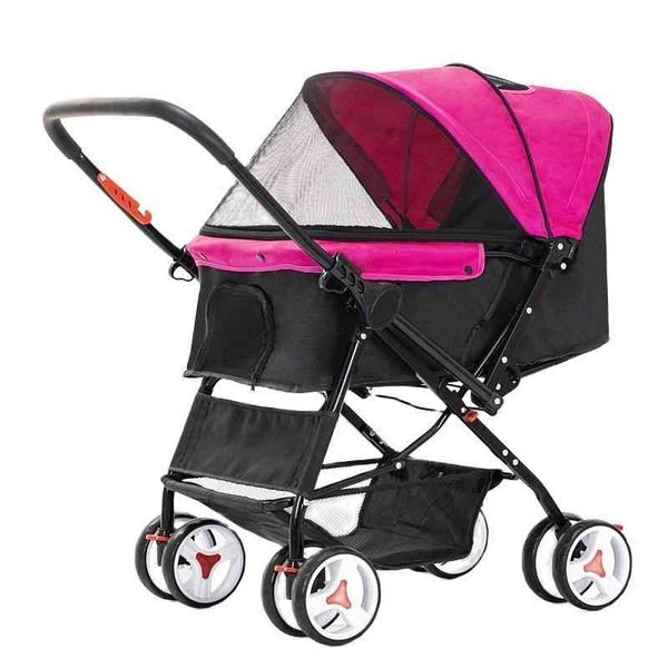 

pet stroller dog out cat one-click folding and quick installation of two-way pet