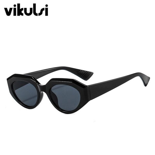 

sunglasses cat eye vintage samll frame women retro fashion polygon black shades eyewear oculos, White;black