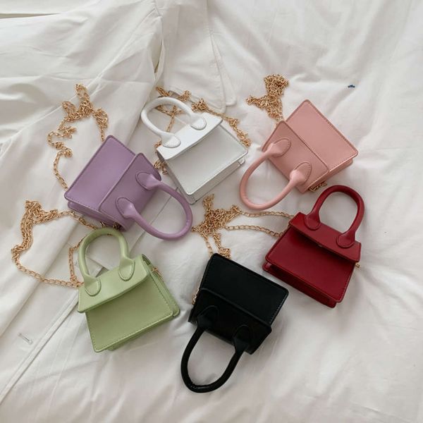 

candy color female mini handle bag simple small square chain crossbody bags for women ladi phone pouch purse handbags