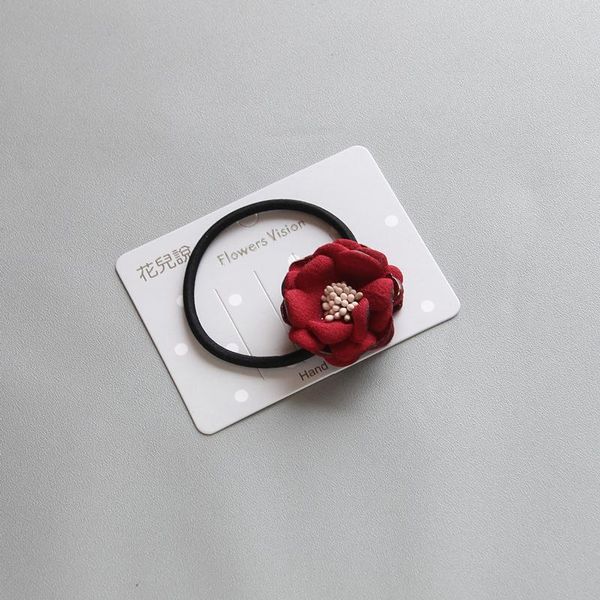 

hair accessories korea camellia flower bows elastic bands rubber band ring headbands for women, Slivery;white