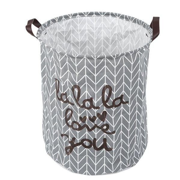 

laundry bags collapsible hamper, round cotton linen basket, large storage bin for kids room and college dorm