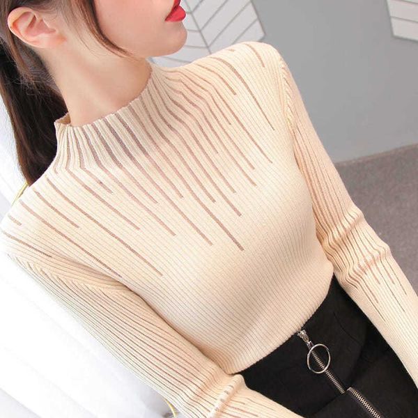 

women's sweaters women 2021 autumn winter fashion solid color bottoming shirt female long-sleeved ladies tight knit sweater q329, White;black