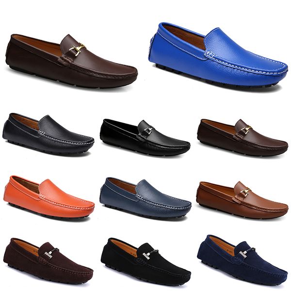 

leathers doudous men casual drivings shoes breathable soft sole light tans black navys whites blue silver yellows greys footwear all-match o