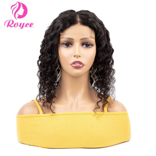 

lace wigs brazilian hair deep wave closure human for black women wig pre plucked 4x4, Black;brown