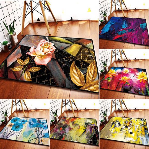 

carpets 3d oil painting illustration pattern for living room bedroom play area rugs beside tea table kids non-slip door mat