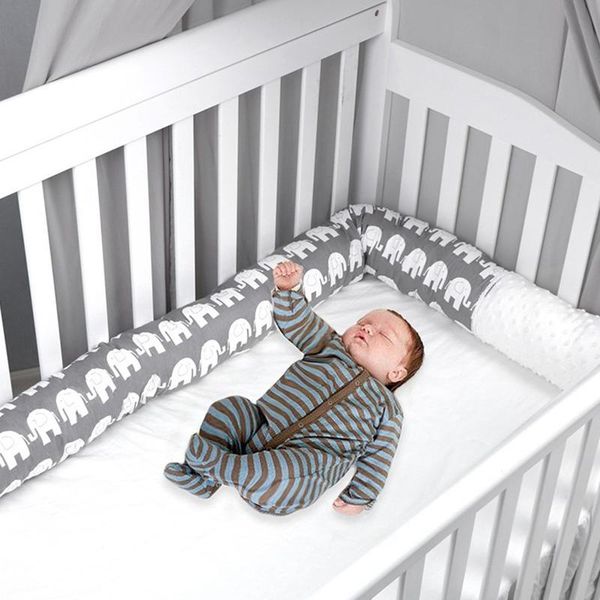 

baby crib elephant long pillow newborn cradle protective pads infant cushion fence removable bumper kids room bed decor