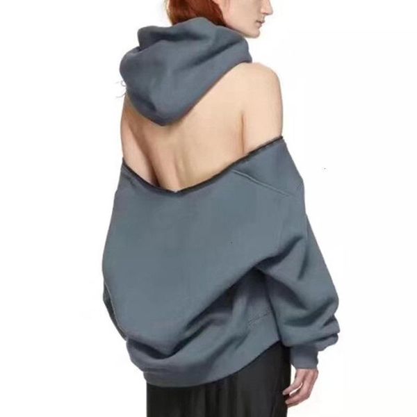 

backless two wearing women's clothing 2021 spring new zip-up hooded solid-colored loose-fitting women's top, Black