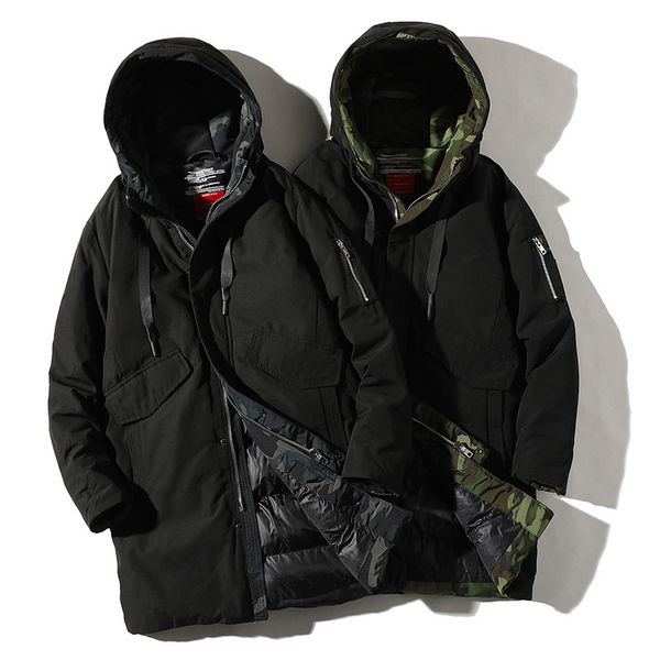 

2021 men's winter cotton parkas new fashion simple thick warm jacket male comfortable casual hooded outdoor coat plus size 4xl 6v10, Black