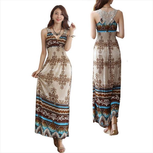 

summer clothing vestidos crocheted women dresses lace floral bohemian maxi long boho beach fs99, Black;gray