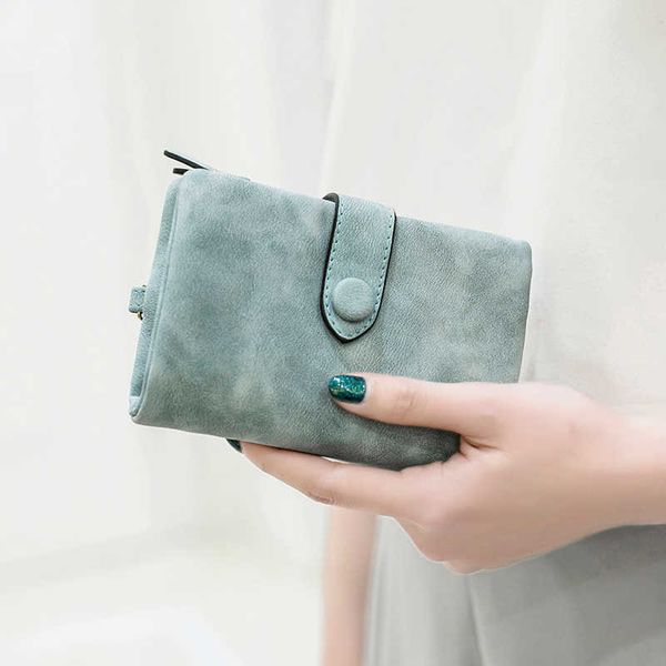 

fashion short cute tri-fold leather with broekzak wallet credit cardholder women's wristband clutch bag, Red;black