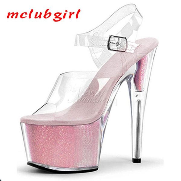 

dress shoes mclubgirl 15cm heels super high heel waterproof platform silver sequin open toe birthday party fashion large thin lyp, Black