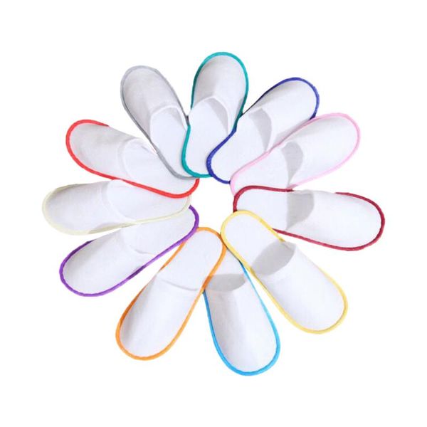

10 pairs spa l guest slippers open toe disposable slippers for women men