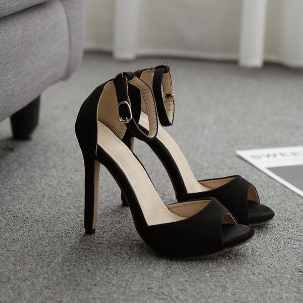 

sandals stiletto heels large size fashion womens shoes 2021 buckle strap suit female beige big luxury new real high black closed