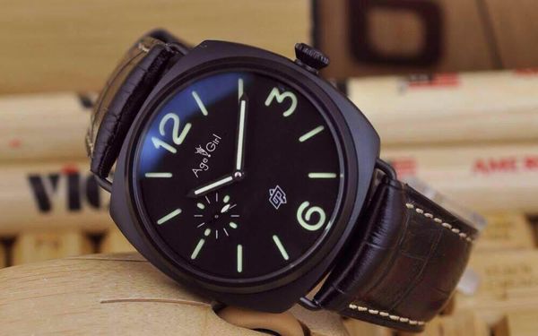 

wristwatches classic men automatic mechanical sapphire stainless steel watches silver black brown leather luminous gents watch, Slivery;brown
