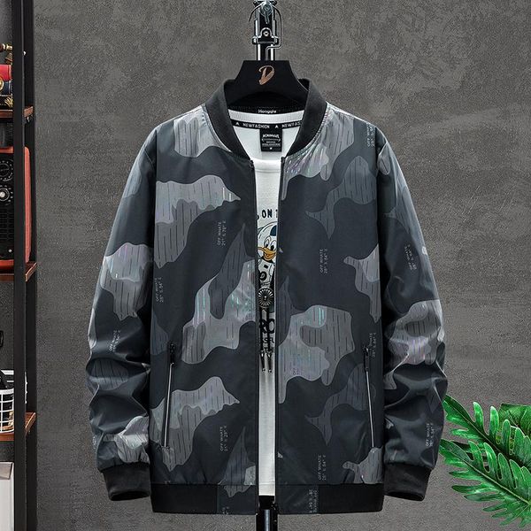 

men's jackets autumn jacket men 2021 trend printing baseball collar size m-8xl windproof chaqueta de hombre, Black;brown