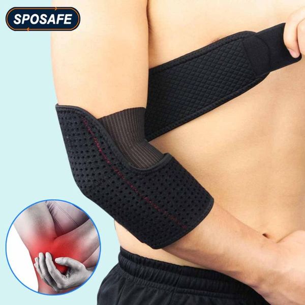 

1pc sports adjustable elbow brace support tennis compression breathable straps for golfers, bursitis, tendonitis, joint pain, Black;gray
