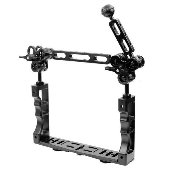 

cnc scuba diving underwater light arm system triple clamp tray bracket handle grip stabilizer rig for video dslr cam torch
