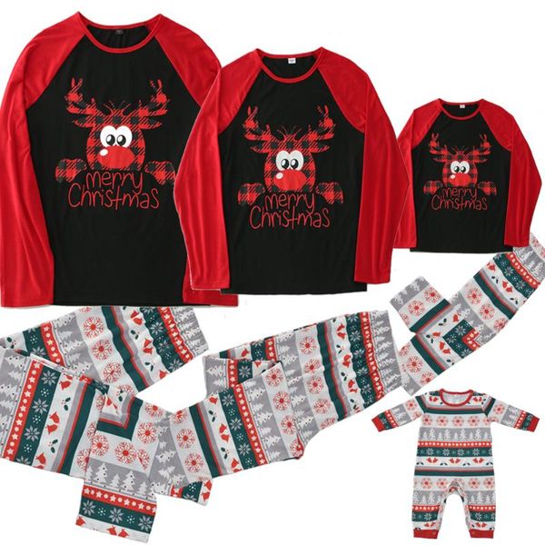 

family matching outfits look 2021 merry christmas mother daughter father son pajamas set sleepwear homewear pyjamas suit, Blue
