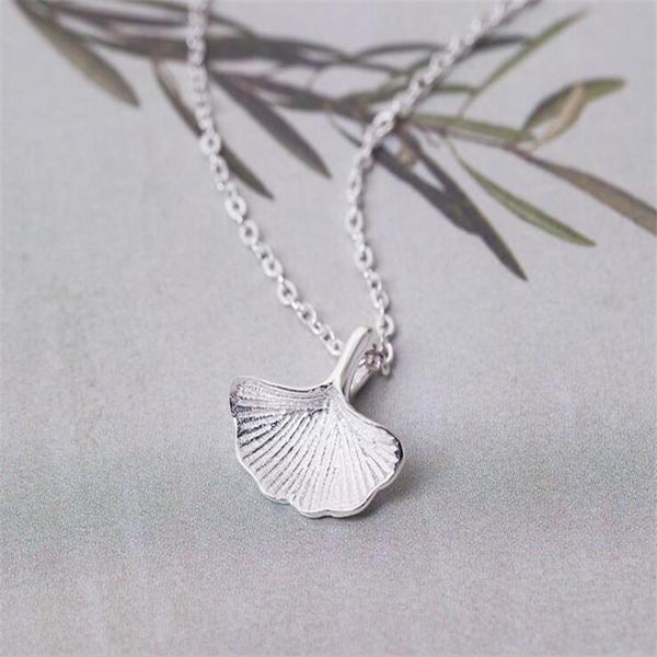 

pendant necklaces 2021 real ginkgo biloba necklace&pendant jewelry wholesale women necklace, Silver