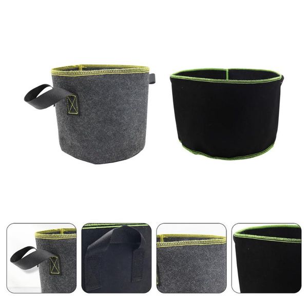

planters & pots 2pcs plant growth bags durable planting pouches flower bag (gray black)