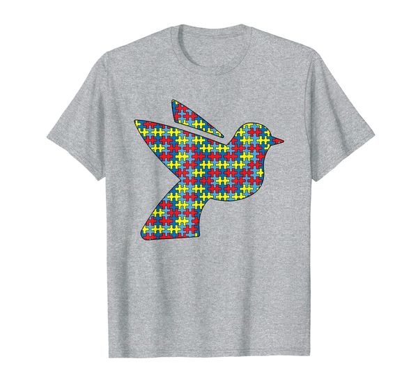 

dove autism awareness kids pigeon bird puzzle day mom gift t-shirt, White;black