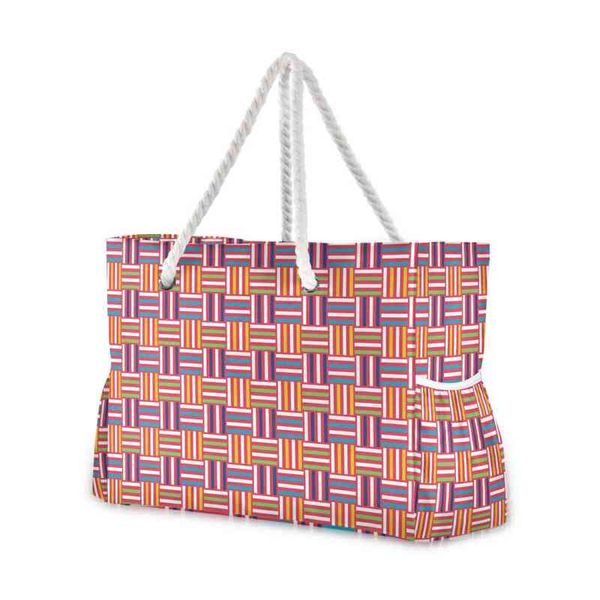 

women's printed cotton handbag, large capacity bag, beach bag